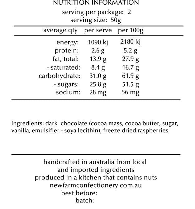 Bark | Dark Chocolate + Raspberry 100g