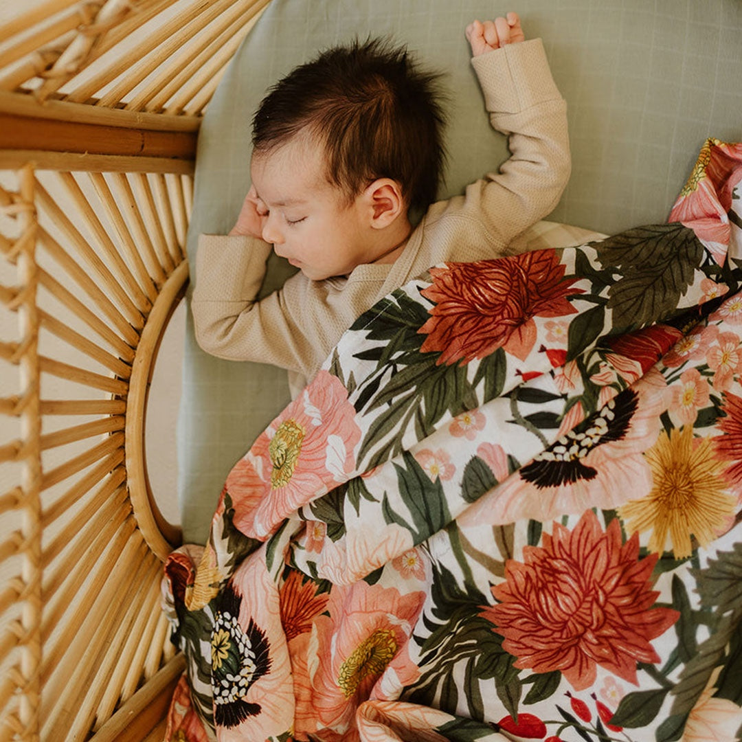 Les Fleurs Muslin Organic Cotton Swaddle