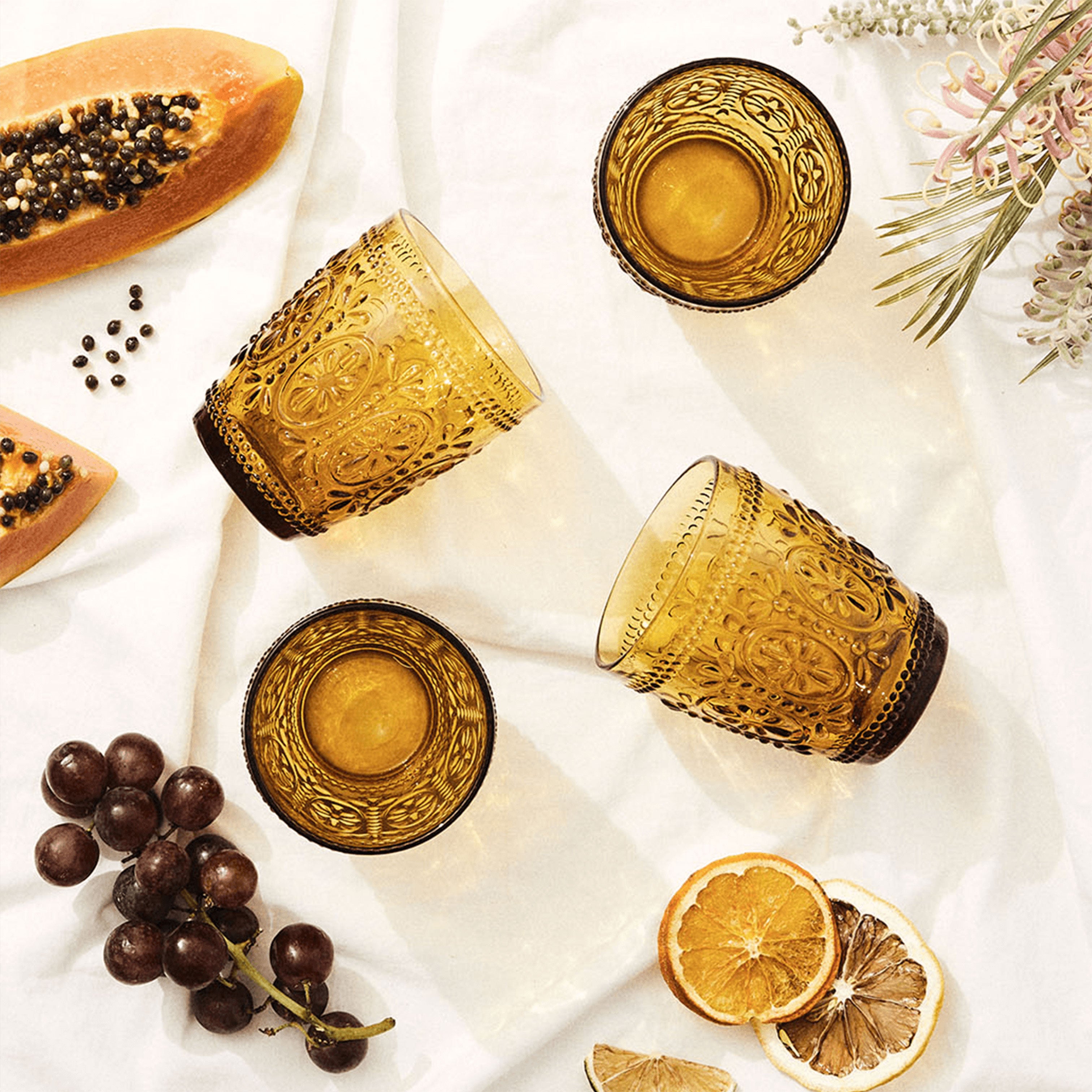 Tumbler Glass Set Of 4 - Amber
