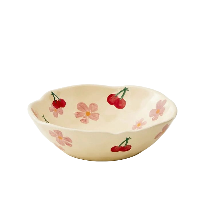 Hand Painted Floral Bowl | Cherry