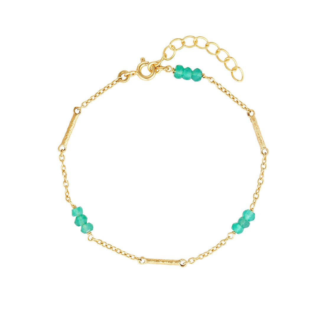 Golden Wings Bracelet | Green Onyx