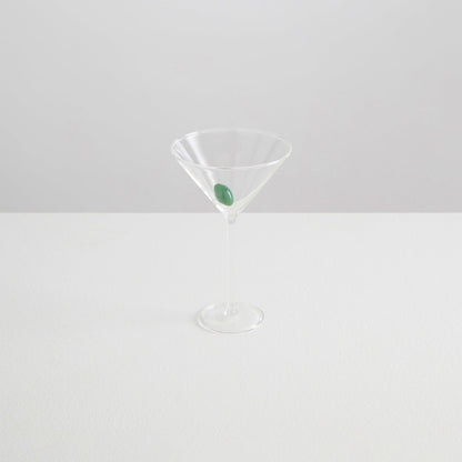 Martini Glass | Clear + Green