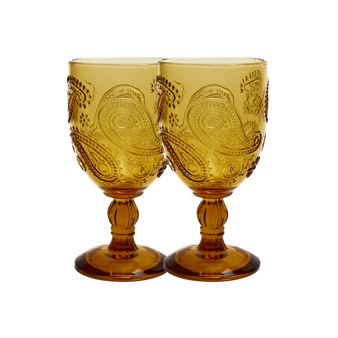 Goblet Glass Set of 2 - Amber