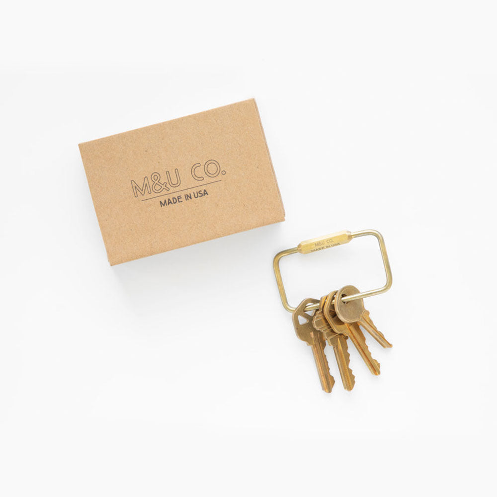 Rectangle Keyring Brass